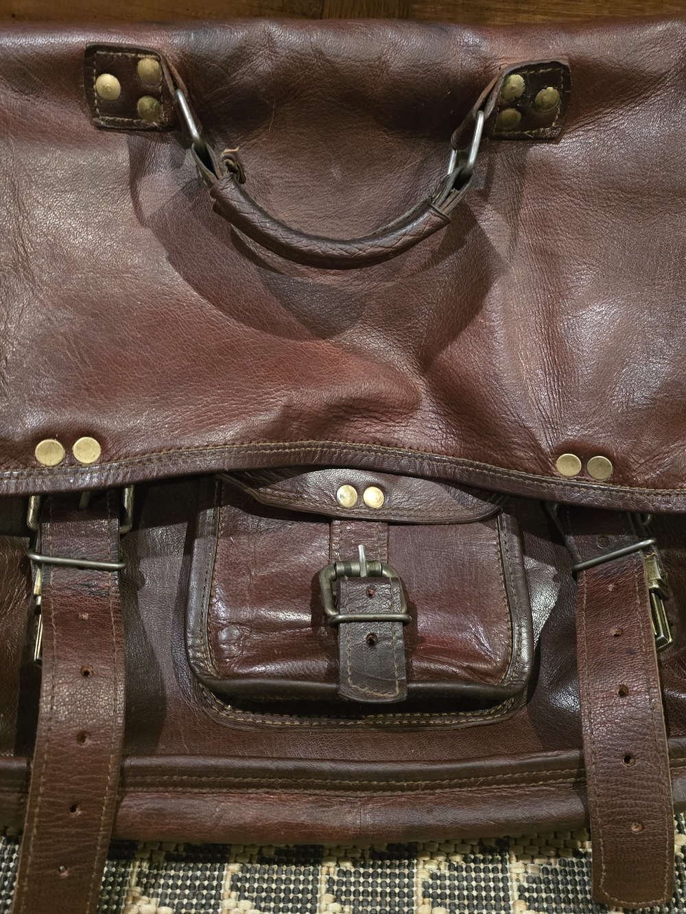 Classic Brown Leather Men's Satchel Bag